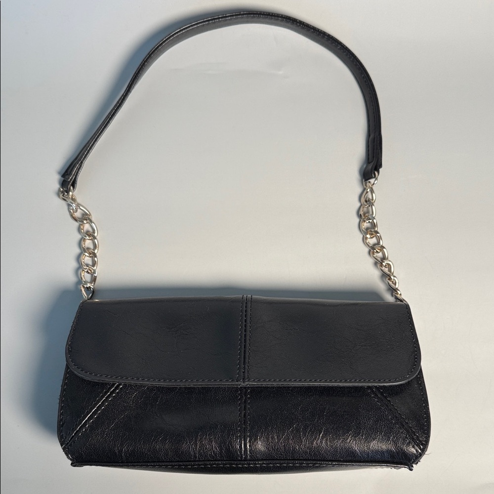 Vintage Liz Claiborne Black Shoulder Bag with Chain Strap
